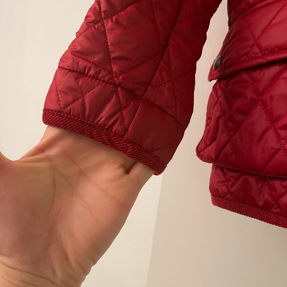 Boys Quilted Jacket in Dark Red with Red Polo Player - Picture 4 of 4